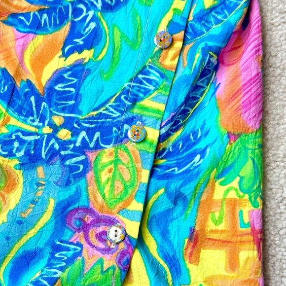 Xtreme Island Design Tropical Maxi Shift Dress Short Sleeve Pockets Large - Picture 4 of 11